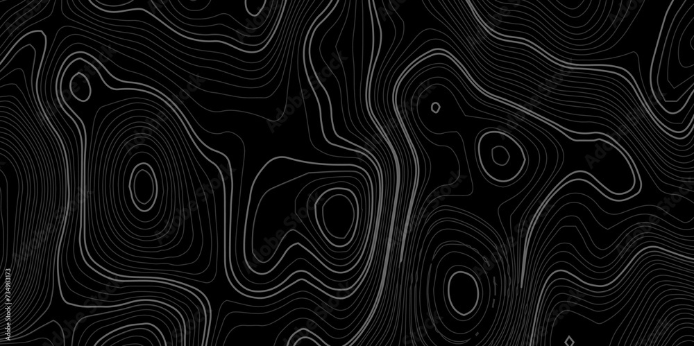 Wave topographic contour map, topographic wavy map white line on black background. Abstract geographic wave grid line map. Geographic mountain relief background. Wave topographic contour map, topographic wavy map white line on black background. Abstract geographic wave grid line map. Geographic mountain relief background.
