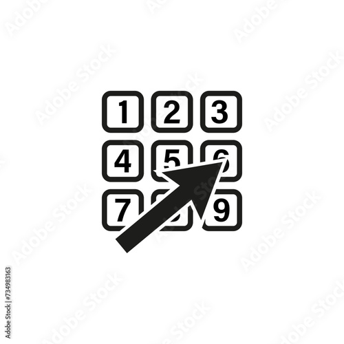 Hand dialing code. Setting the secret code. Entering the code. Vector illustration. EPS 10.