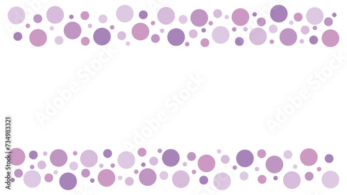 水玉　フレーム 　上下　シンプル　紫