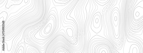 Black and white wavy paper curve relief abstract topographic map background. Geographic mountain relief. Topographic map lines, contour background. Abstract wave lines background.