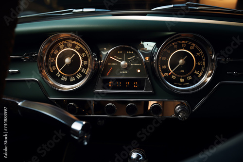 Vintage car dashboard