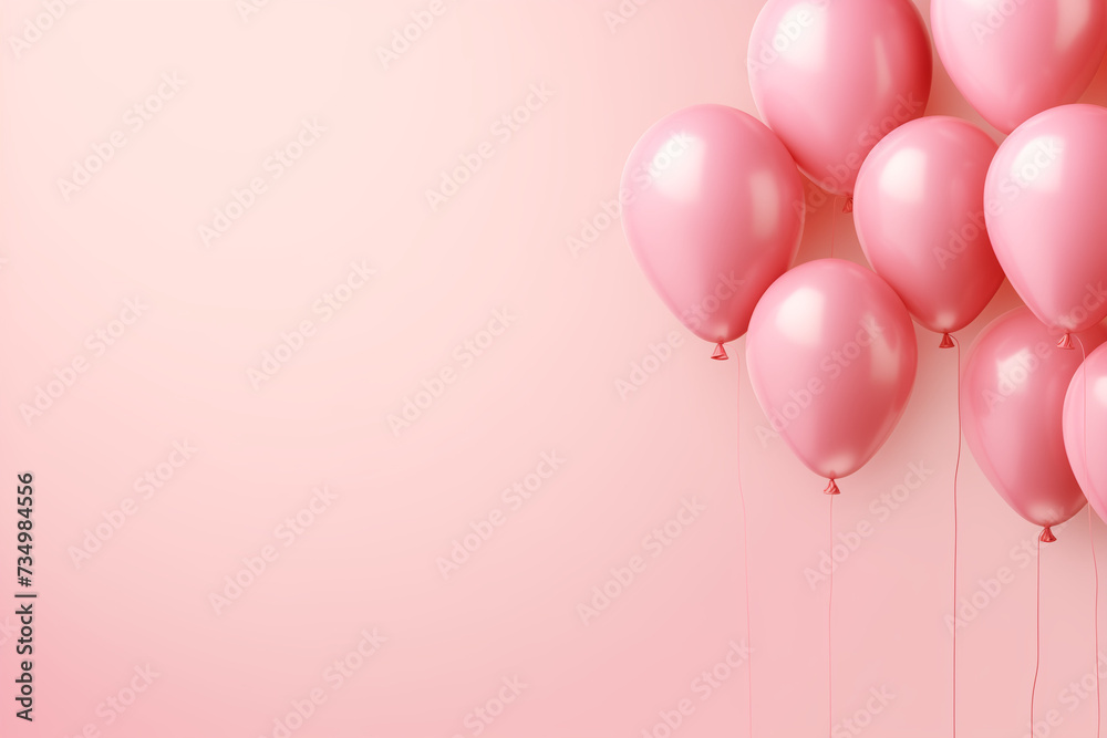 Background with pink balloons