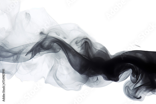 illustration of black smoke, Isolated on transparent PNG background, Generative ai