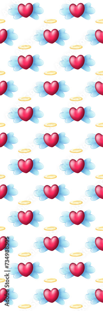 Valentine Hearts angel Bookmark