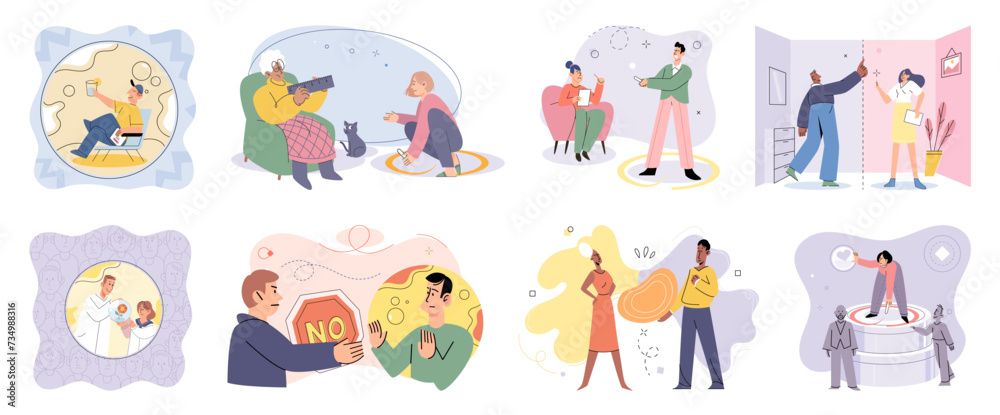 Social relationship vector illustration. Companionship and togetherness create sense belonging and fulfillment Trust forms foundation strong and lasting relationships Assisting others strengthens