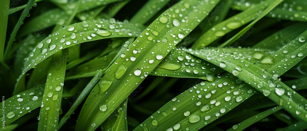 Green grass with water droplets. Green grass with water droplets.