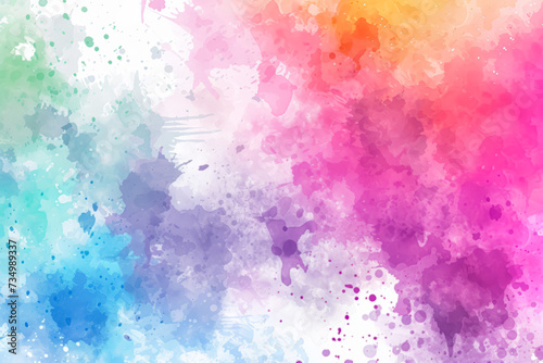 Colorful watercolor splash background in pink, purple, and blue hues.