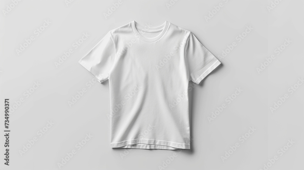 White single t-shirt template for your design, front view, isolated on white background. Made with generative ai White single t-shirt template for your design, front view, isolated on white background. Made with generative ai