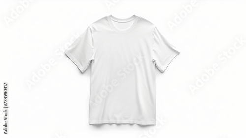 White single t-shirt template for your design, front view, isolated on white background. Made with generative ai