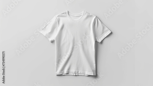 White single t-shirt template for your design, front view, isolated on white background. Made with generative ai