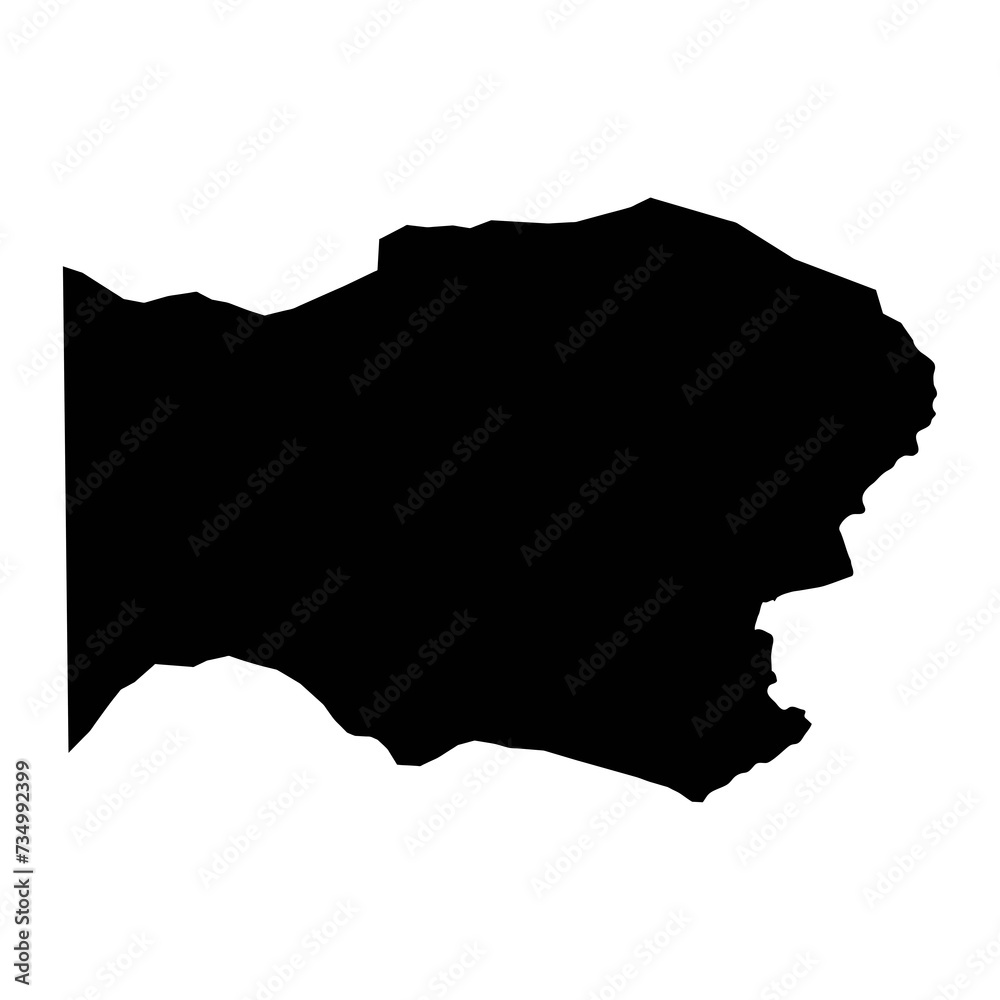 Wadi Fira Region map, administrative division of Chad. Vector illustration. - obrazy, fototapety, plakaty 