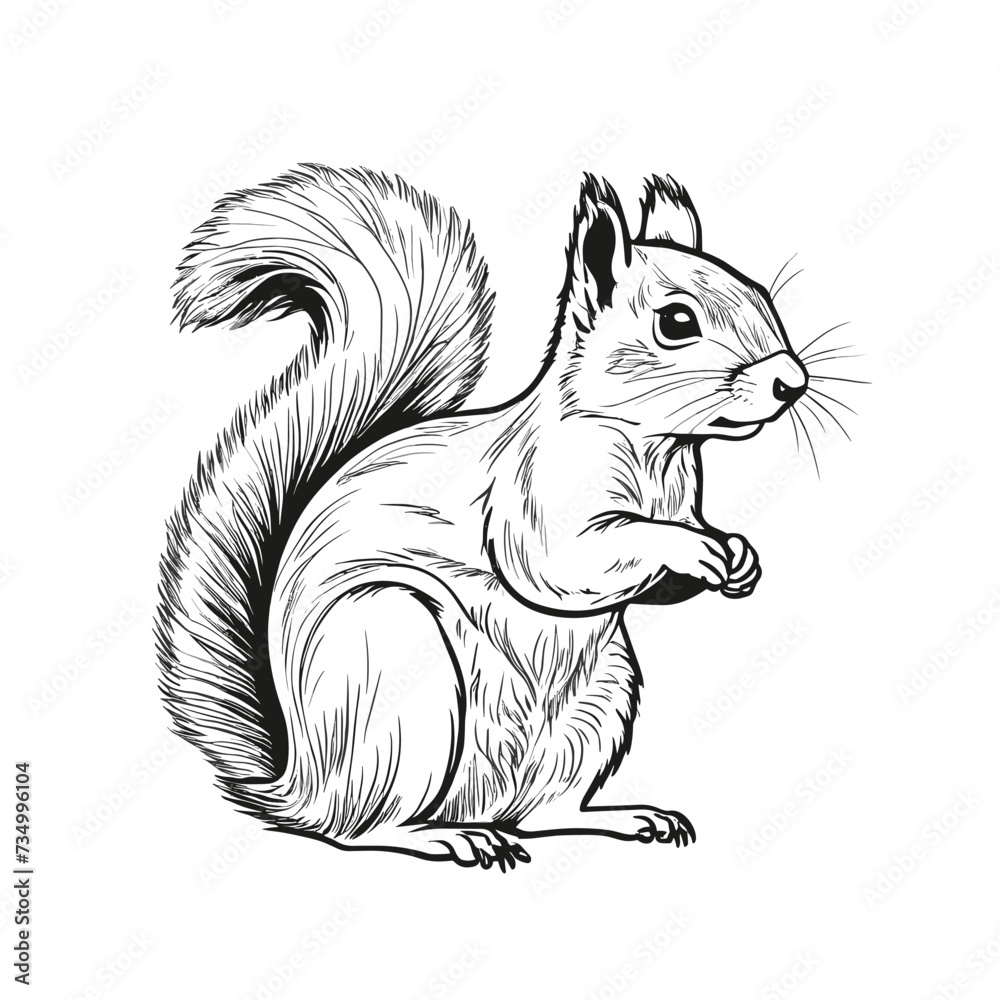 Fototapeta premium Squirrel silhouette vector illustration
