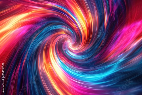 Colorful vortex energy, cosmic spiral waves, multicolor swirls explosion. Abstract futuristic digital background.