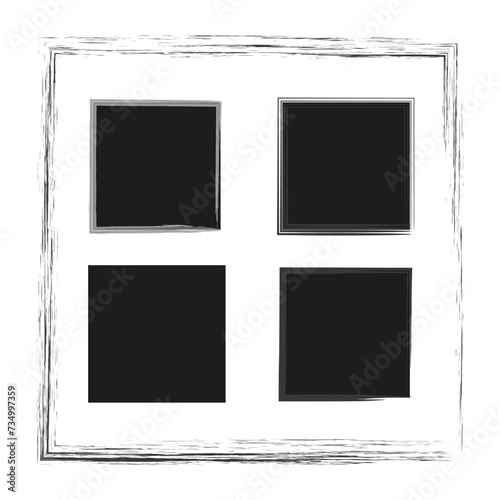 Hand drawn frames. Handdrawn square frame. Vector illustration. EPS 10.