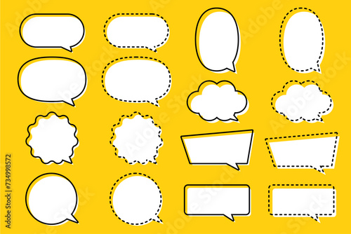 塗りがズレたポップなふきだしセット