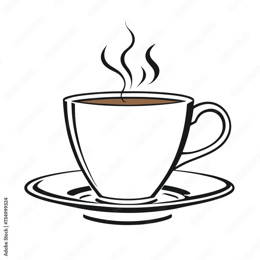 Obraz premium Coffee cup drink icon vector illustration