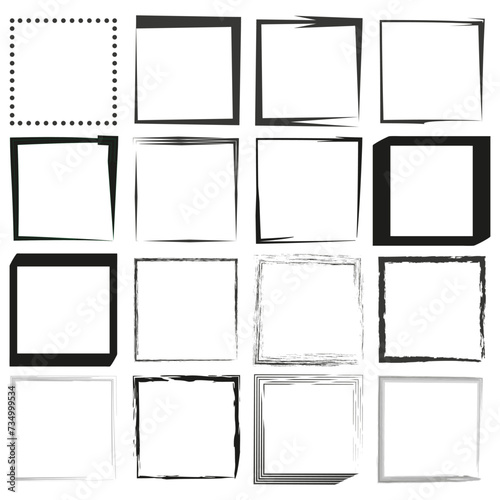 Handdrawn square frame. Vector illustration. EPS 10.