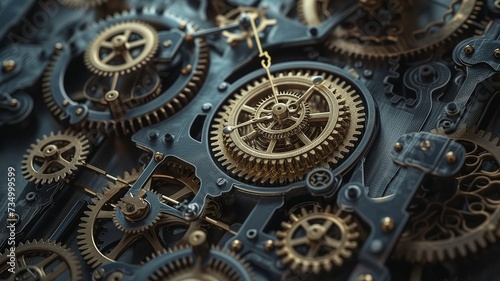 Professional steampunk background. Mechanisms and gears, conceptual art © NeuroSky