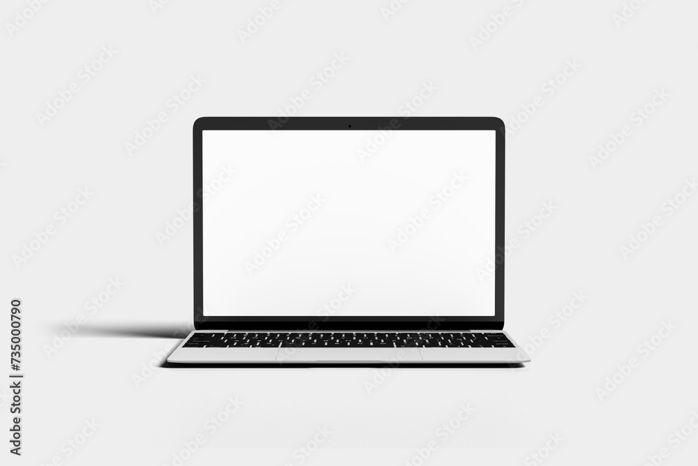 Modern laptop with blank screen mockup illustration Modern laptop with blank screen mockup illustration
