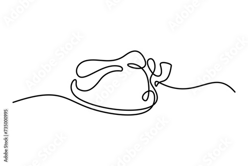 Bell pepper in continuous line art drawing style. Sweet pepper black linear sketch isolated on white background. Vector illustration