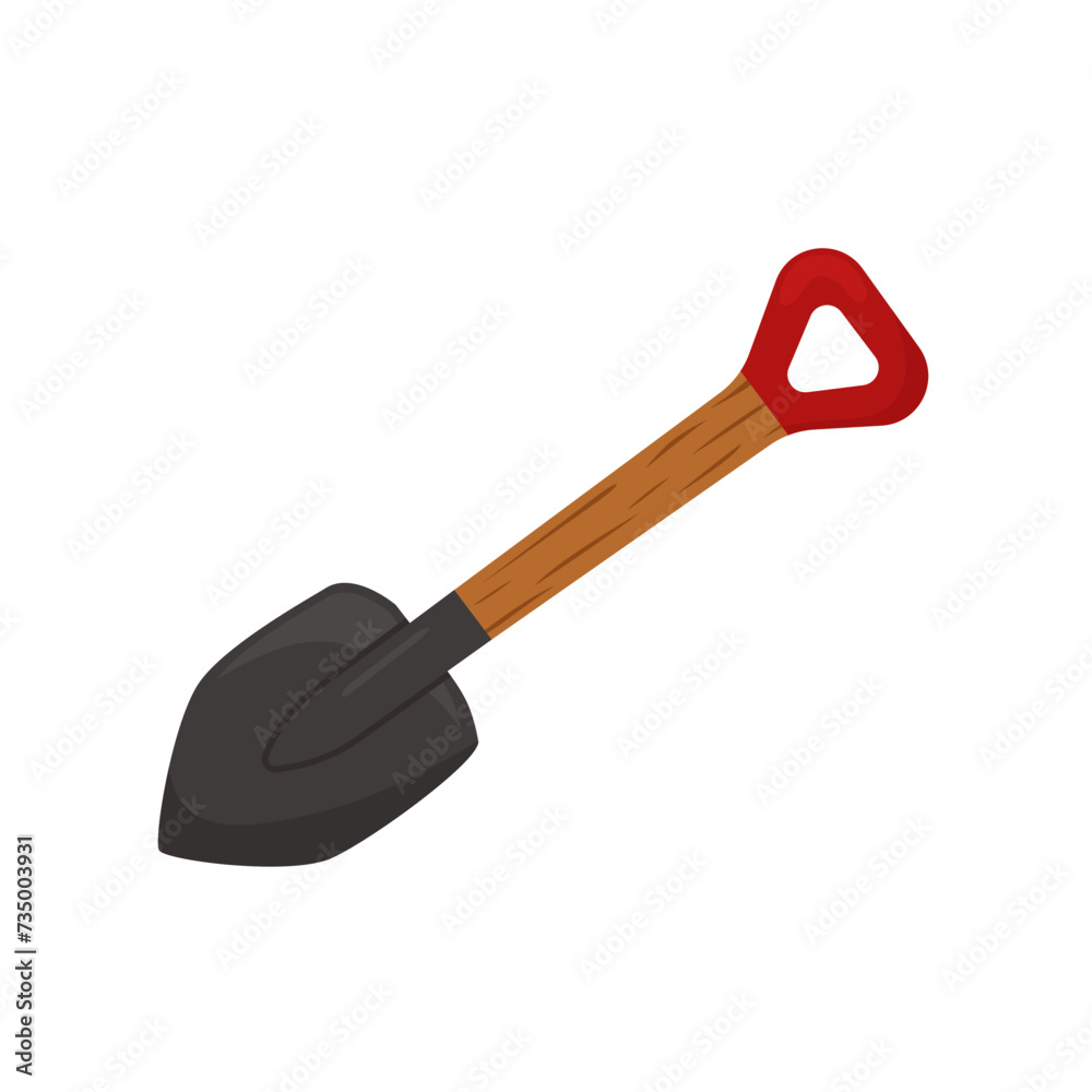 Small shovel for camping. Spade isolated on a white background. Vector illustration Small shovel for camping. Spade isolated on a white background. Vector illustration