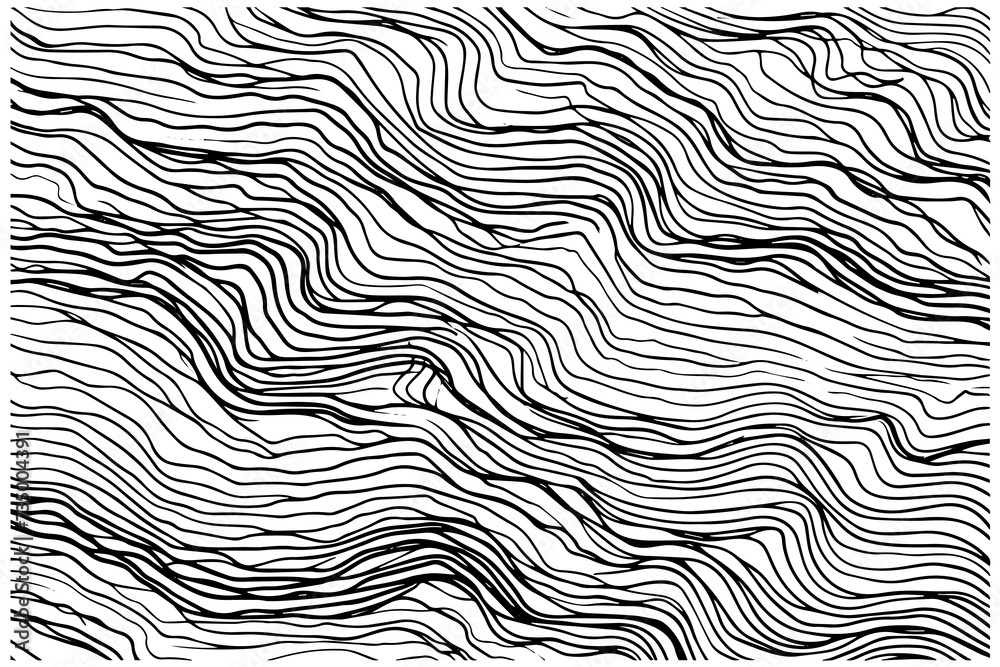Hand drawn water texture engraved. Ink pattern vector illustration.