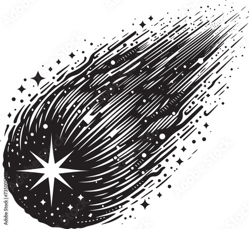 Silhouette of comet