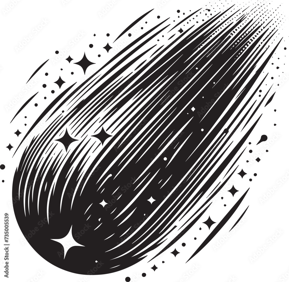 Silhouette of comet