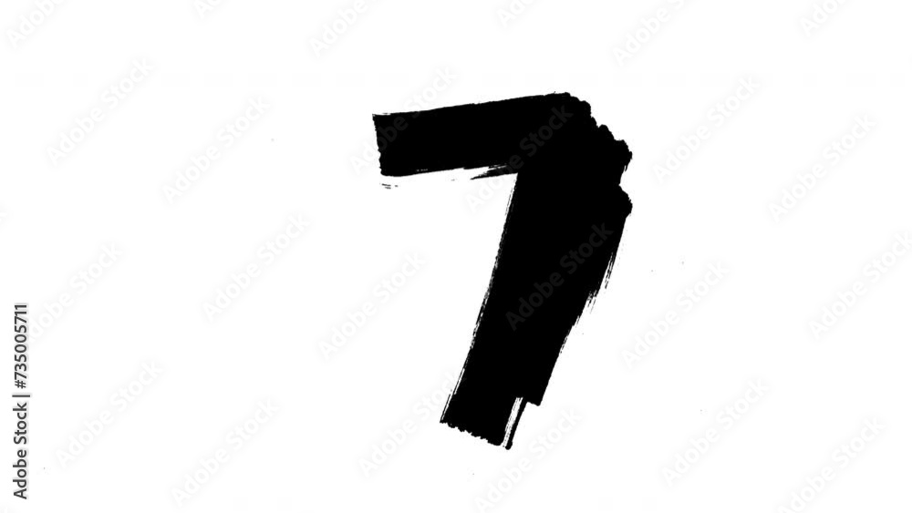 The Number Seven Drawn with a Black Marker The Number Seven Drawn with a Black Marker