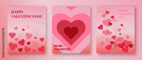 Wallpaper Mural Modern abstract design with hearts for Valentine's Day. Design of advertising templates, banners, covers, labels, posters, flyers. Torontodigital.ca