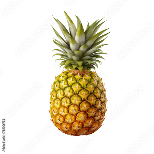pinapple fruit isolated on transparent background