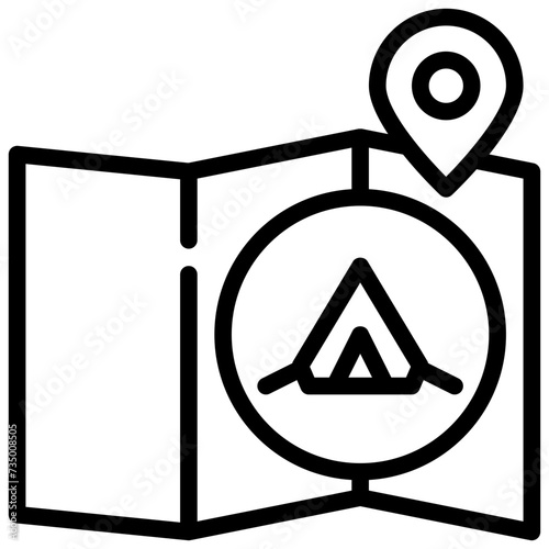 map gps location tent camping campground simple line