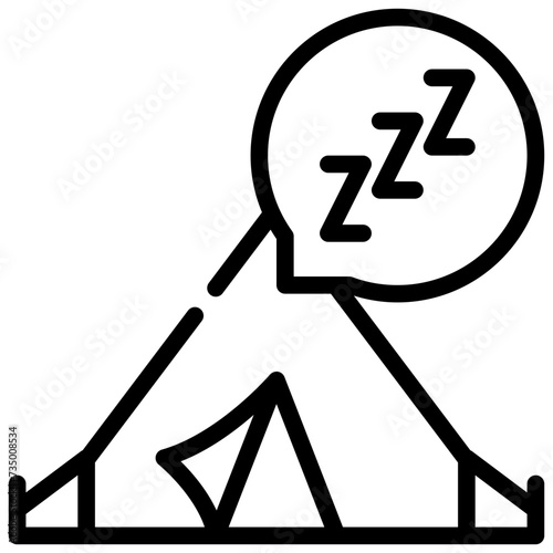 sleep loud tent camping campground simple line