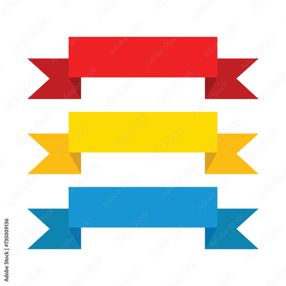 Red ribbon. Decoration and celebration vector. ribbon icon image. Isolated decoration ribbon design. decorative design elements ribbons, stickers, labels Red ribbon. Decoration and celebration vector. ribbon icon image. Isolated decoration ribbon design. decorative design elements ribbons, stickers, labels