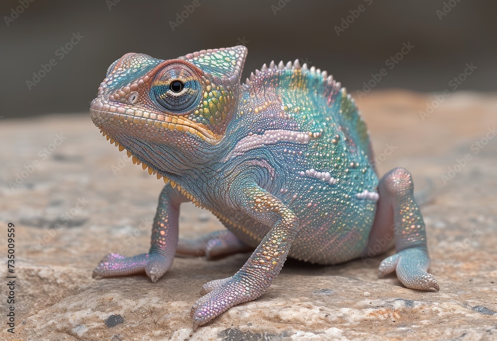 Fototapeta premium Close Up of Lizard on Rock