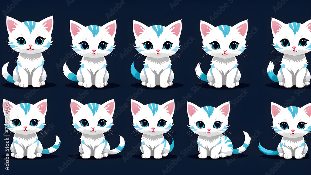 vector collection of kittens. set of cats vector collection of kittens. set of cats