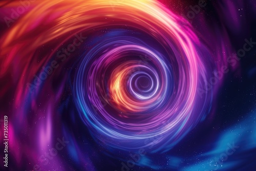 Colorful vortex energy, cosmic spiral waves, multicolor swirls explosion. Abstract futuristic digital background.