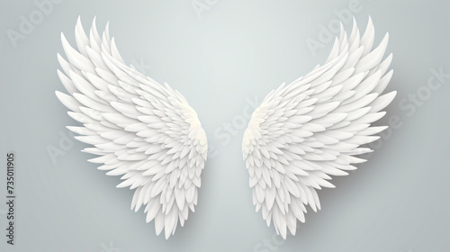 White cute wings of animal. Vector illustration 