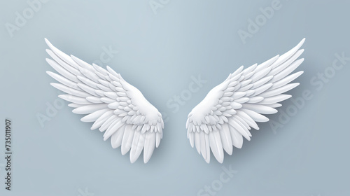 White cute wings of animal. Vector illustration 