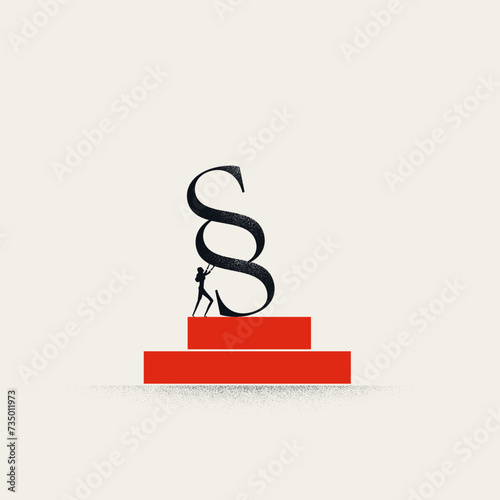 Upholding laws and justice system, vector concept. Symbol of fairness and equality before the law, legal sign.
