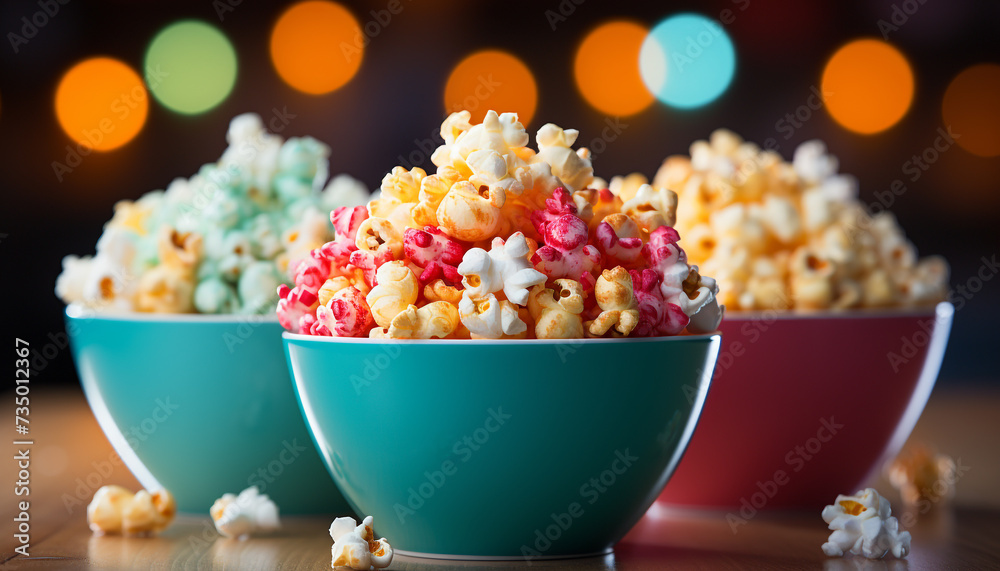 Freshness and indulgence in a bowl of sweet candy generated by AI Freshness and indulgence in a bowl of sweet candy generated by AI