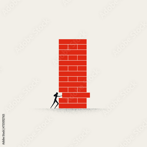 Business risk vector concept. Symbol of danger, hazard or disruption. Minimal design illustration.
