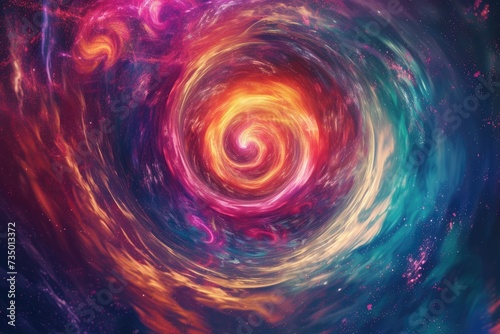 Colorful vortex energy, cosmic spiral waves, multicolor swirls explosion. Abstract futuristic digital background.