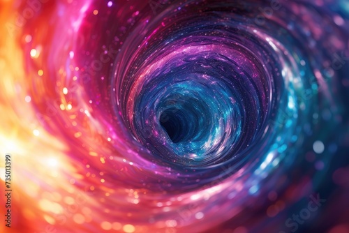 Colorful vortex energy, cosmic spiral waves, multicolor swirls explosion. Abstract futuristic digital background.