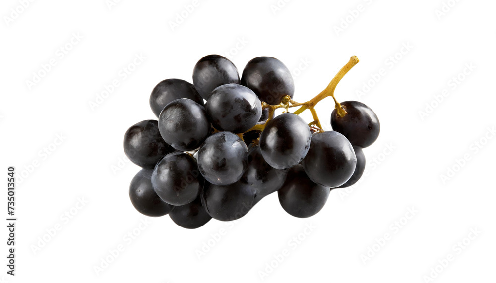 Bunch of black grapes isolated on transparent background. Bunch of black grapes isolated on transparent background.