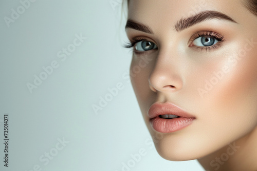 Super model portrait photography for cosmetic products, studio lighting