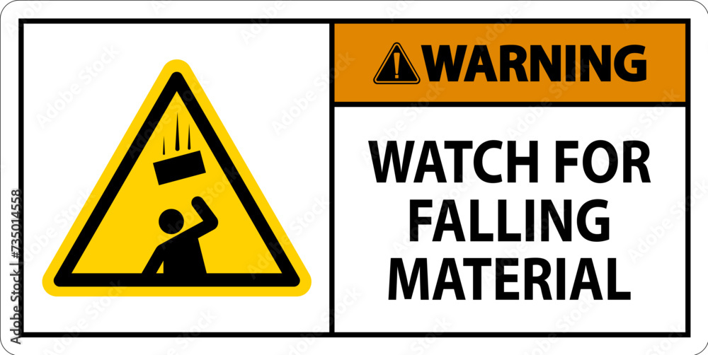 Warning Sign, Watch For Falling Material Warning Sign, Watch For Falling Material