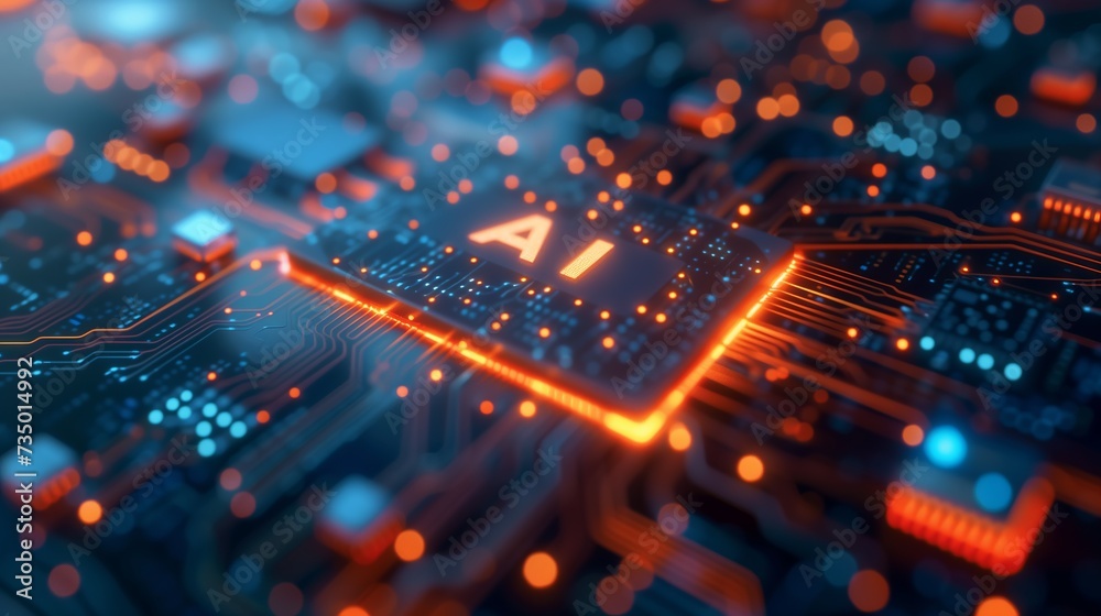 Close up of a computer chip with the word AI written on it Close up of a computer chip with the word AI written on it