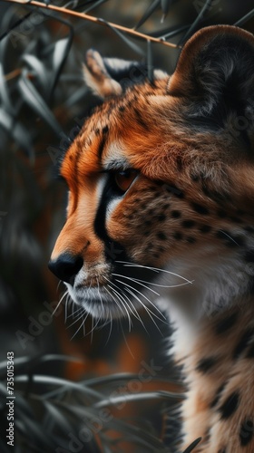 Wallpaper for your phone, background for your smartphone screen with a cat portrait of a cheetah