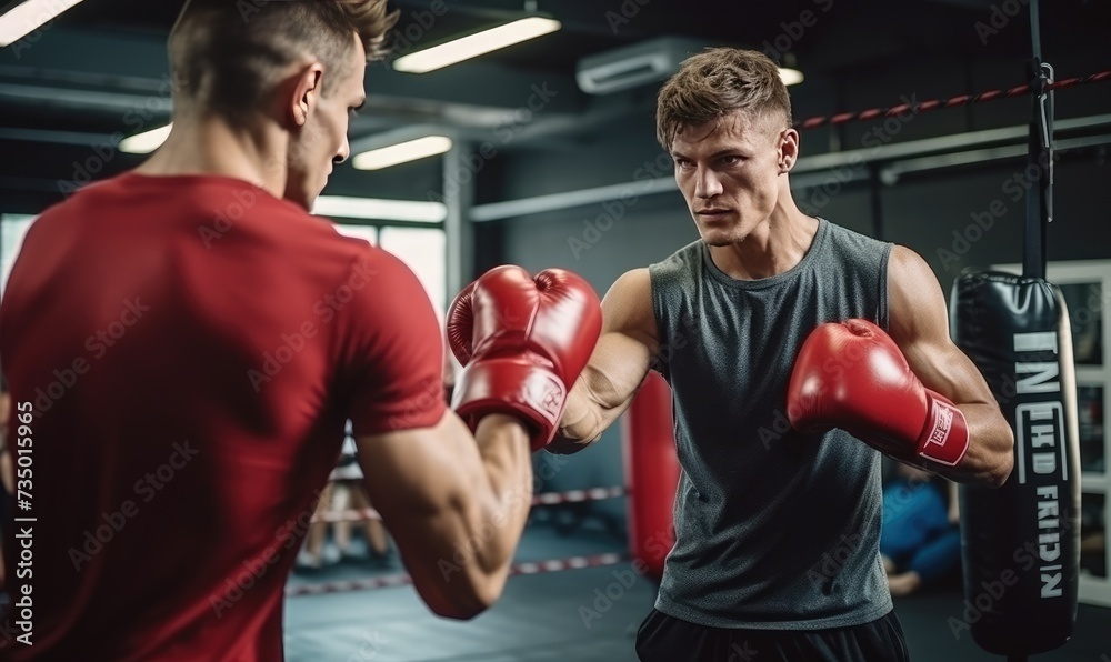 Two Men Standing in Boxing Ring